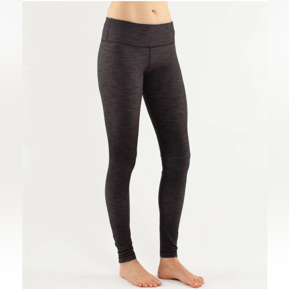LULULEMON Slub Denim Dark Charcoal Wonder Under Leggings - sz 8